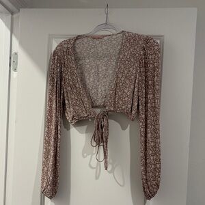 Floral Cross Wrap Crop Top